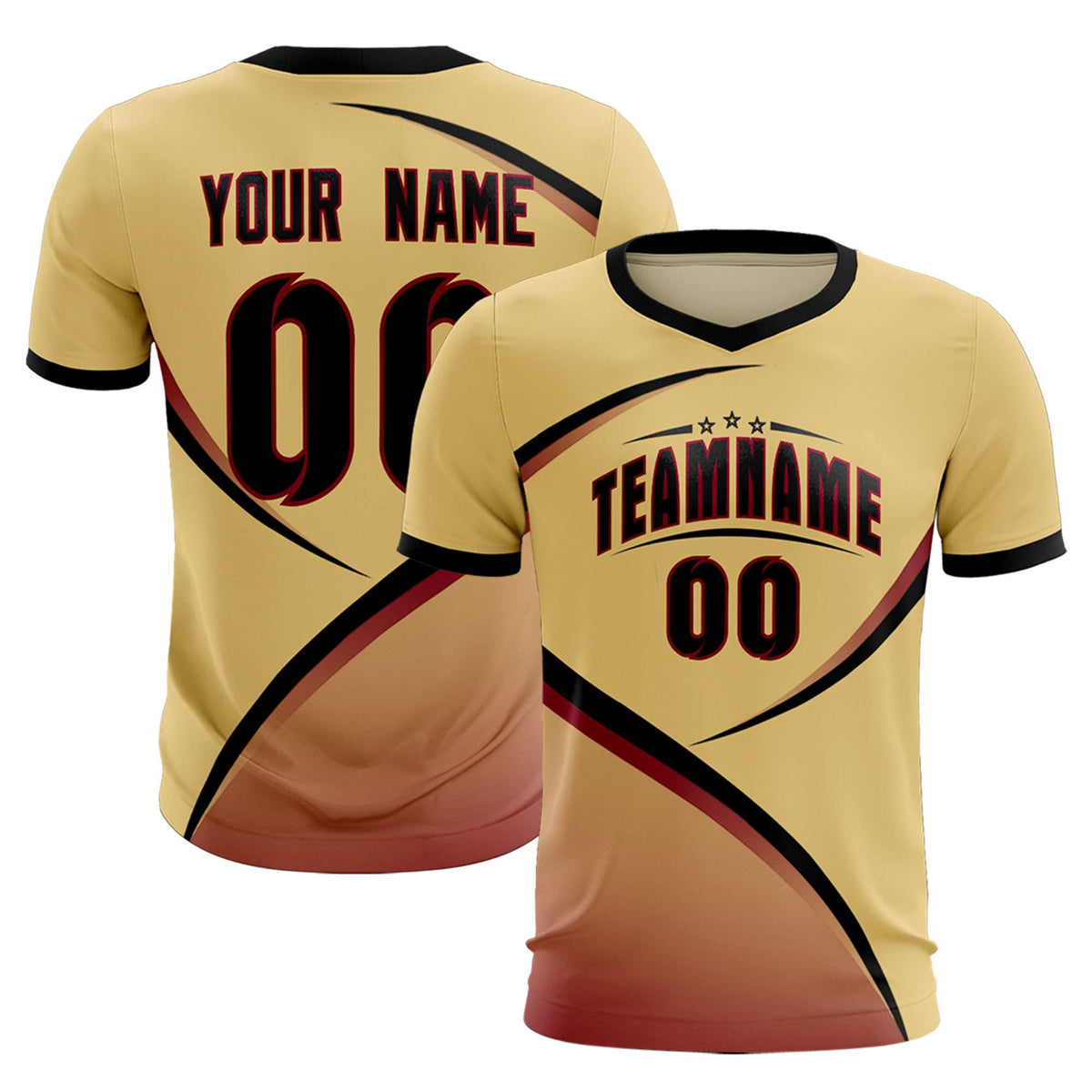 Custom Khaki Black Color Block Training Uniform For Men Football Kits Jersey