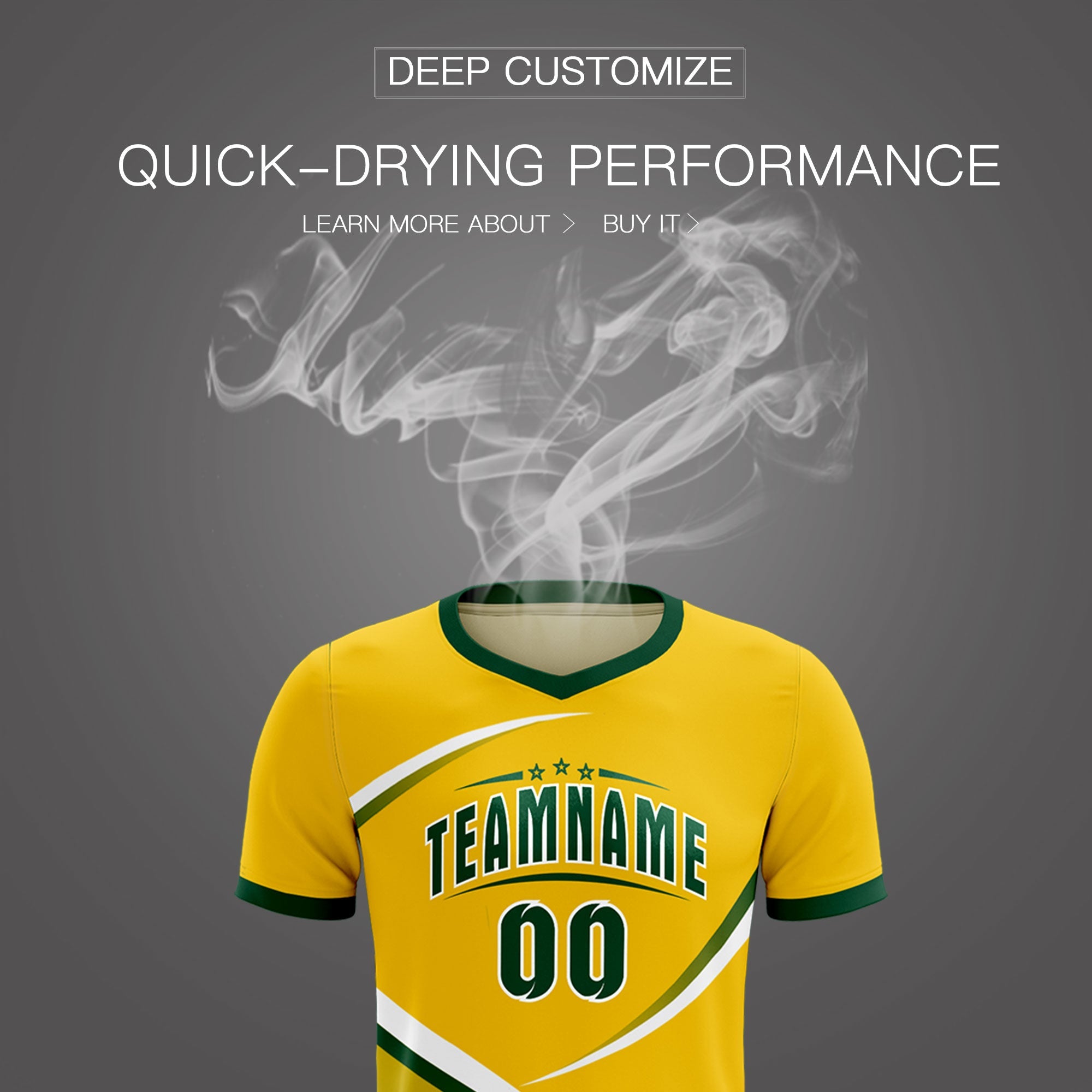 Custom Gold Green Color Block Training Uniform For Men Soccer Sets Jersey