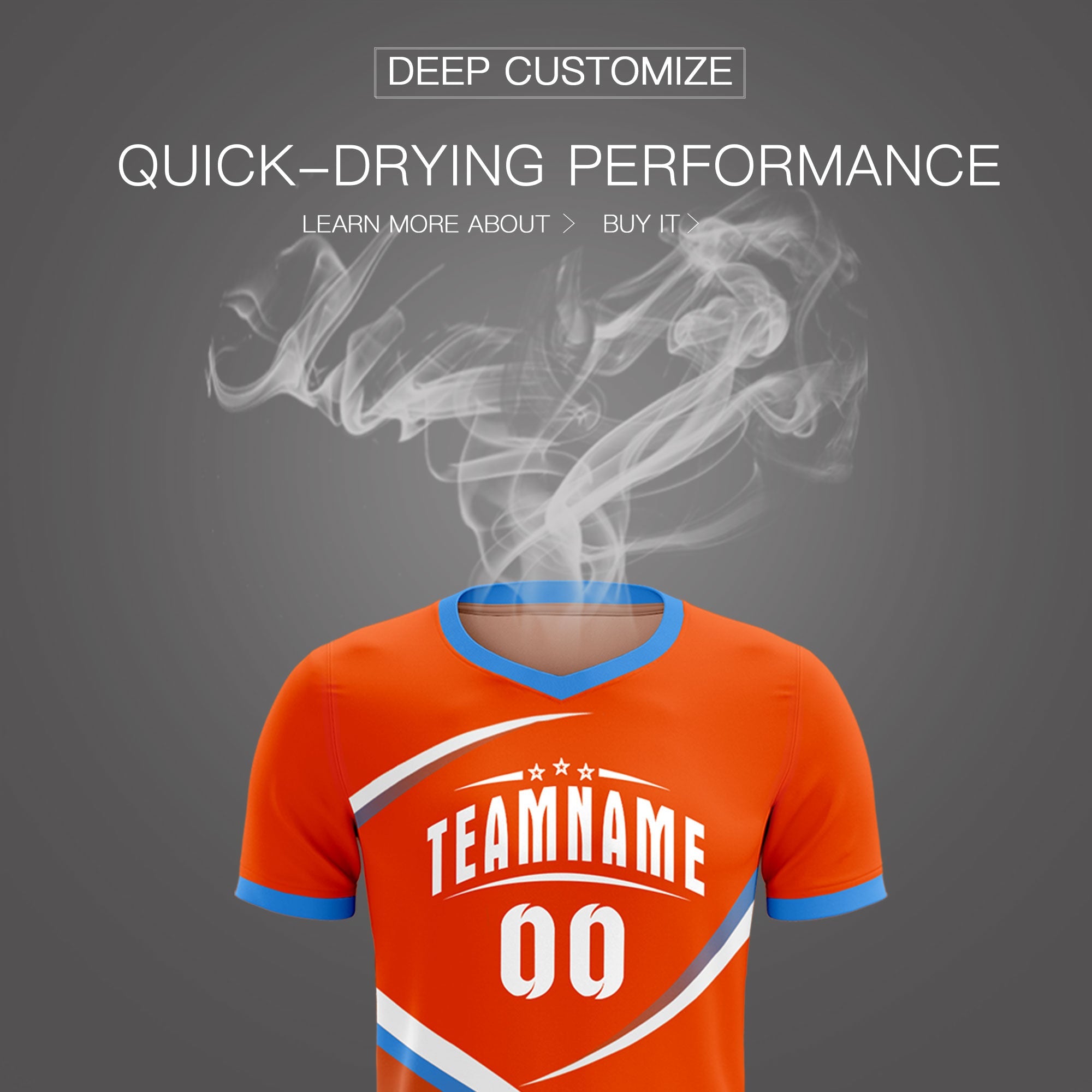 Custom Orange Powder Blue Color Block Training Uniform For Men Soccer Sets Jersey