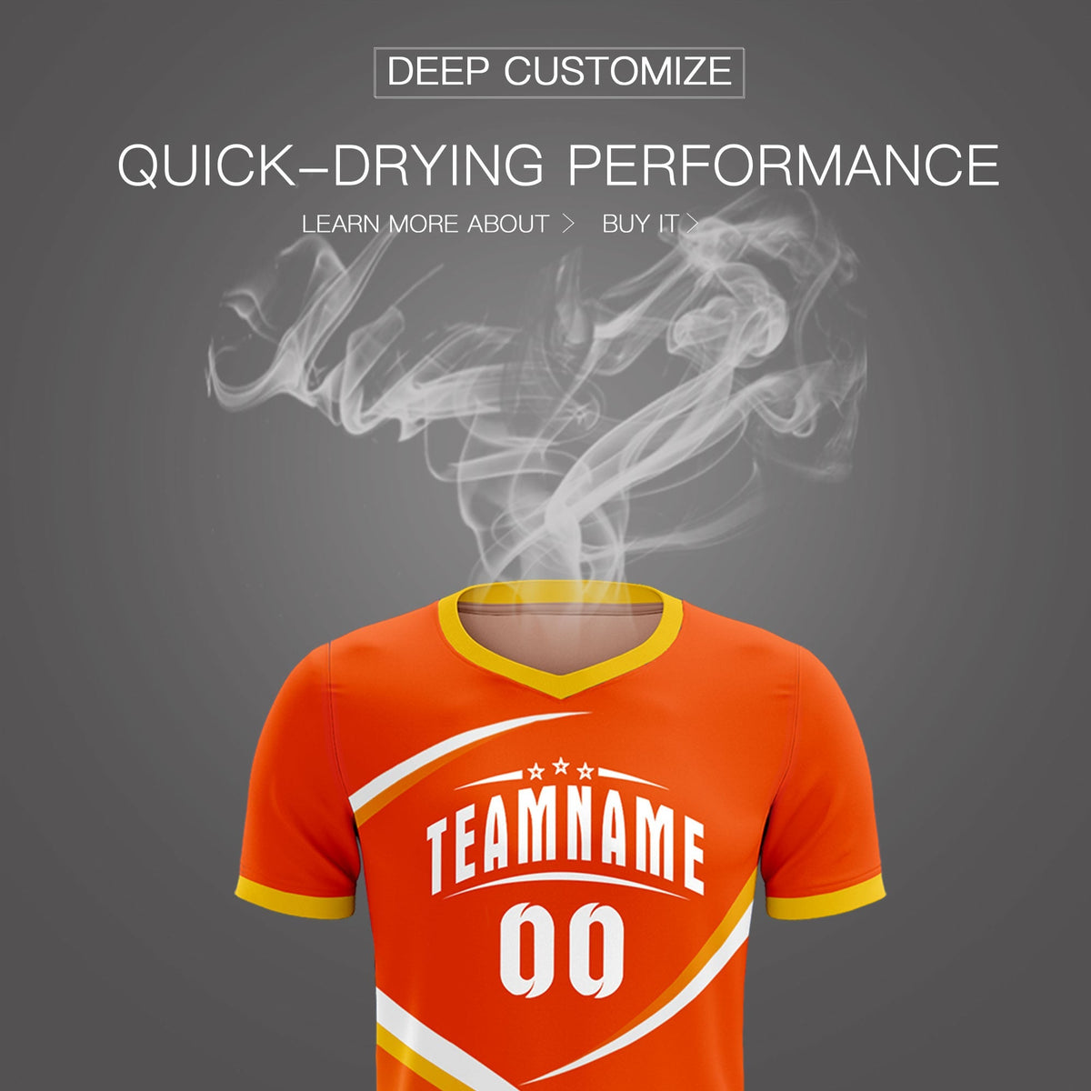 Custom Orange Gold Color Block Training Uniform For Men Soccer Sets Jersey