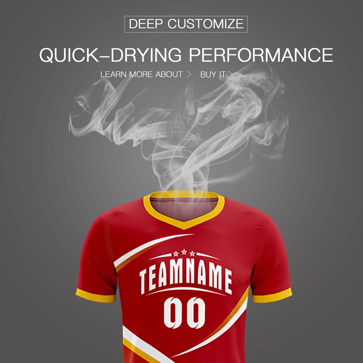 Custom Red Gold Color Block Training Uniform For Men Football Kits Jersey