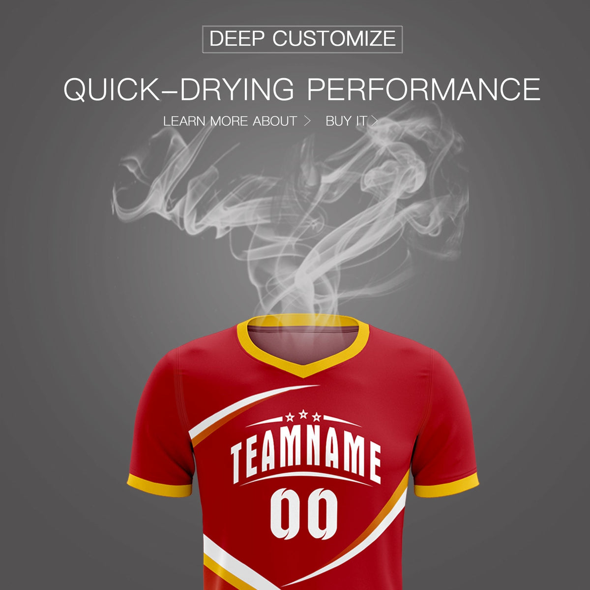 Custom Red Gold Color Block Training Uniform For Men Football Kits Jersey