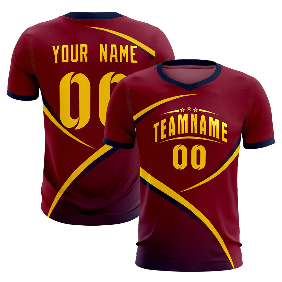 Custom Crimson Navy Color Block Training Uniform For Men Football Kits Jersey