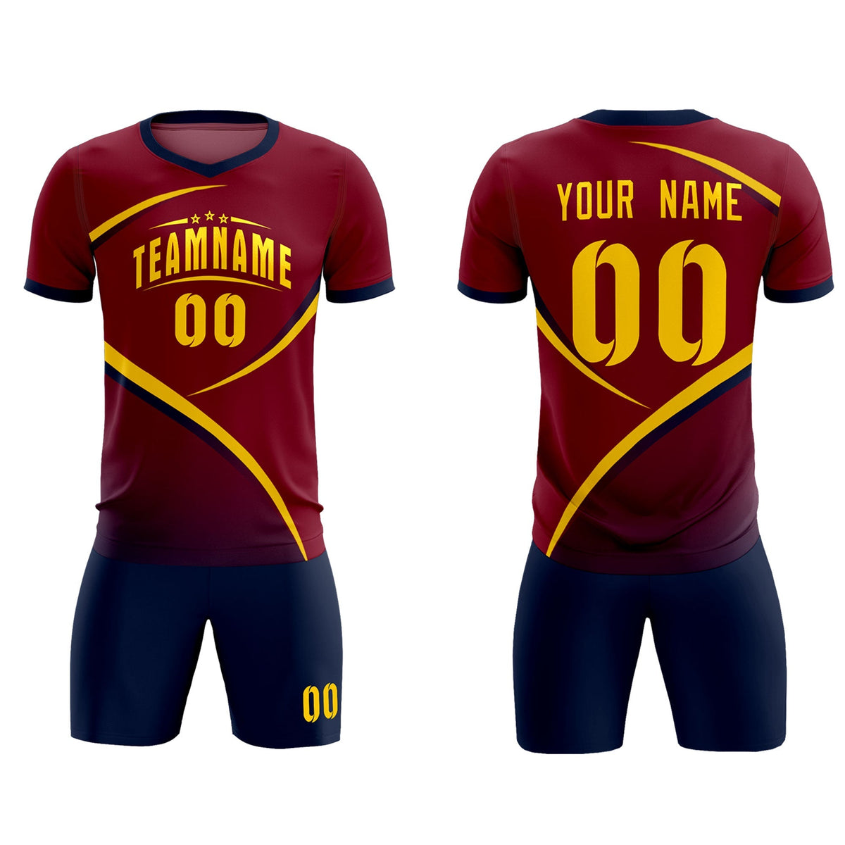 Custom Crimson Navy Color Block Training Uniform For Men Football Kits Jersey