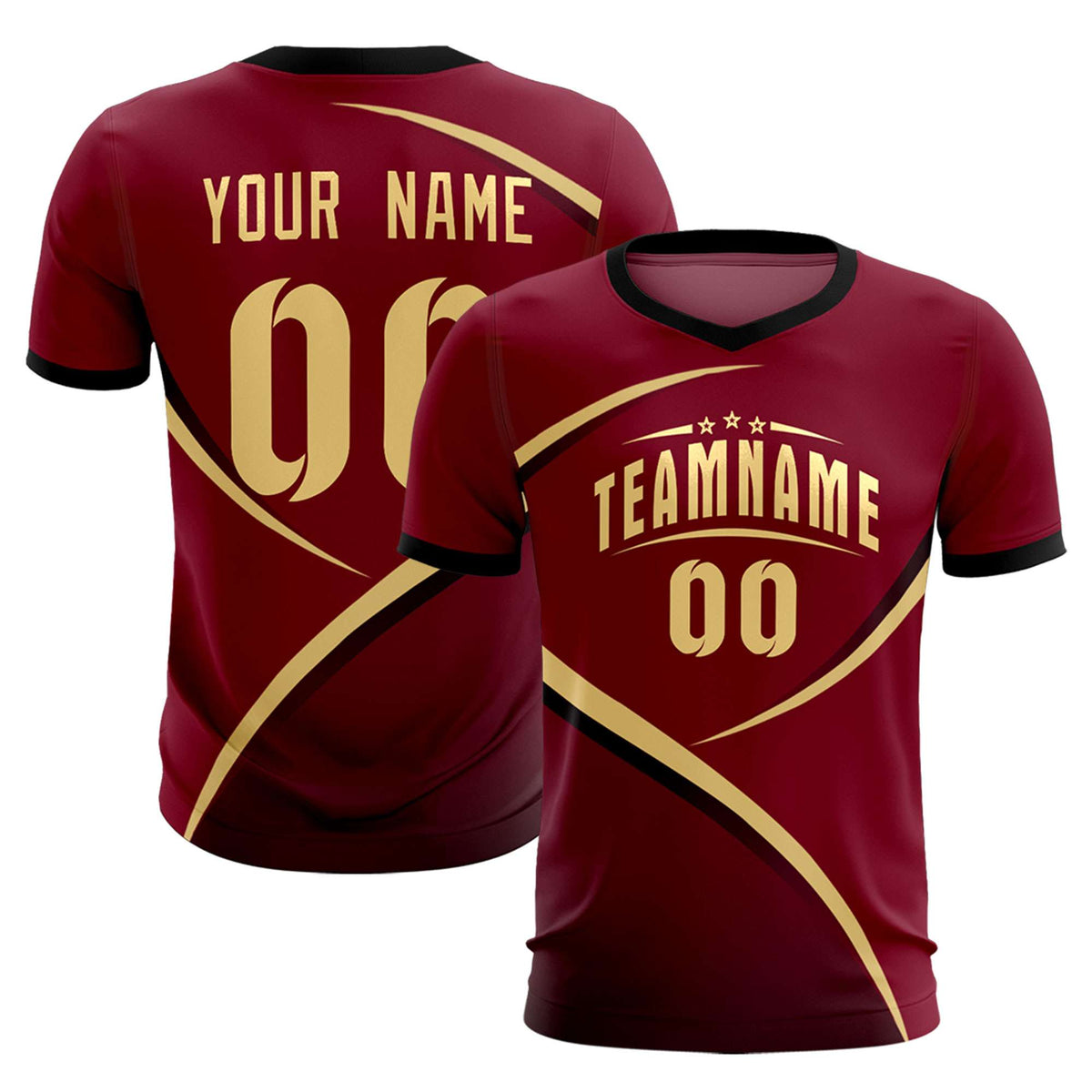 Custom Crimson Black Color Block Training Uniform For Men Football Kits Jersey