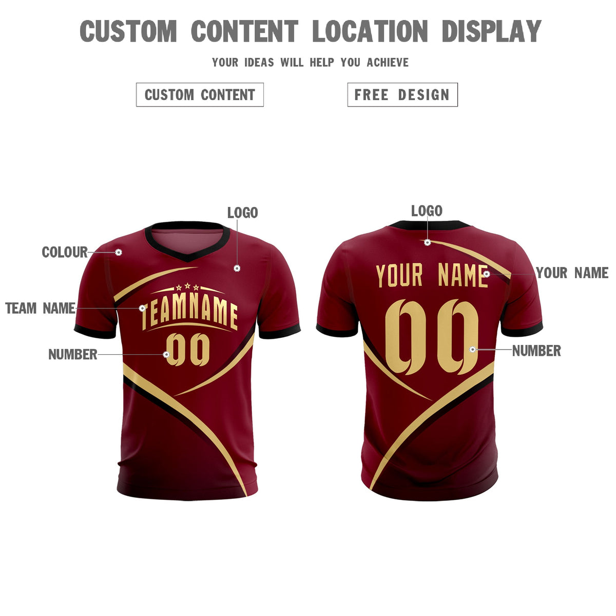 Custom Crimson Black Color Block Training Uniform For Men Football Kits Jersey