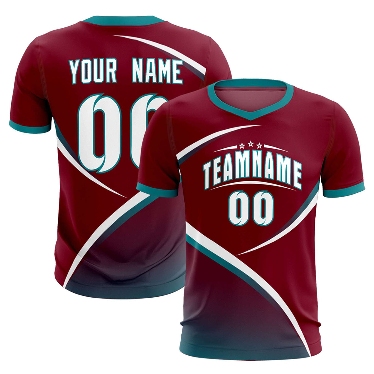 Custom Crimson Aqua Color Block Training Uniform For Men Football Kits Jersey