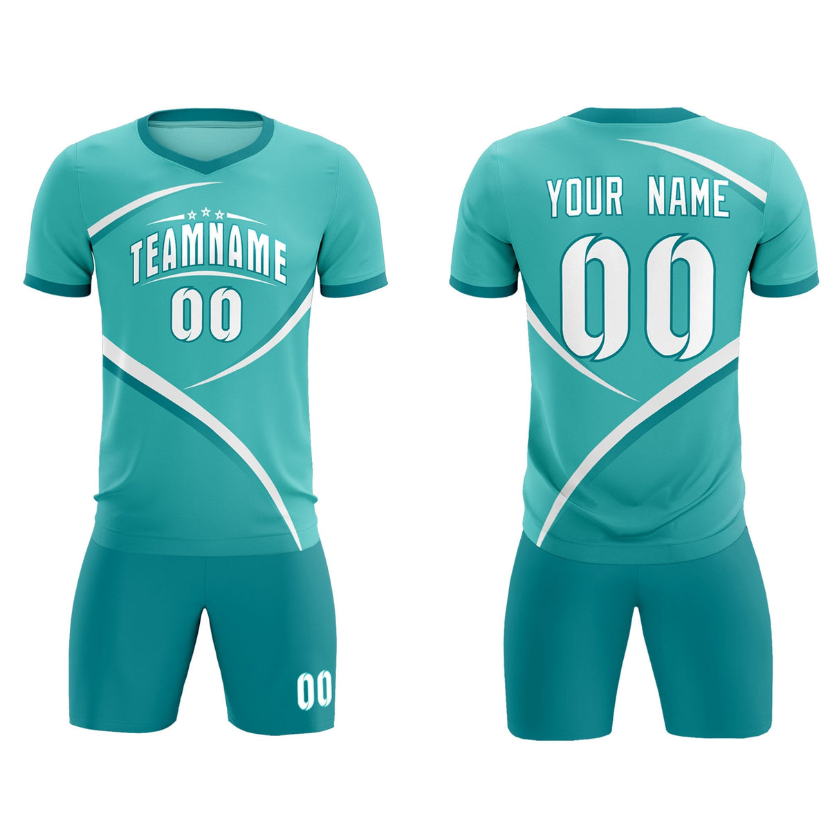 Custom Bright Green Aqua Color Block Training Uniform For Men Football Kits Jersey