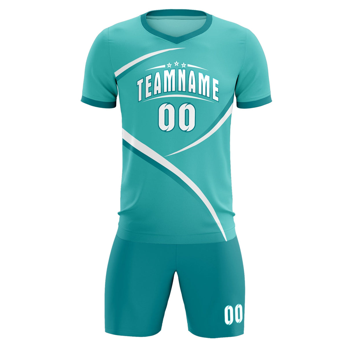 Custom Bright Green Aqua Color Block Training Uniform For Men Football Kits Jersey