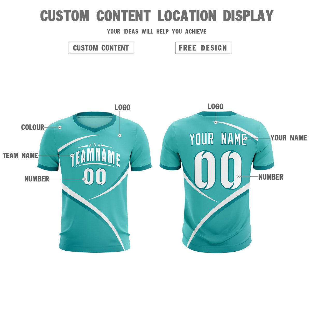 Custom Bright Green Aqua Color Block Training Uniform For Men Football Kits Jersey