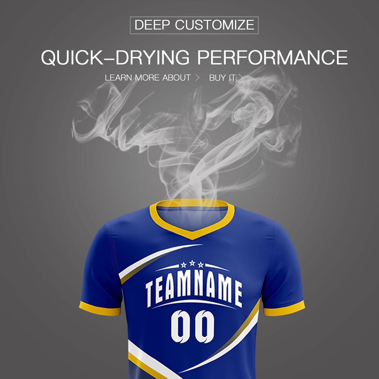 Custom Royal Gold Color Block Training Uniform For Men Soccer Sets Jersey