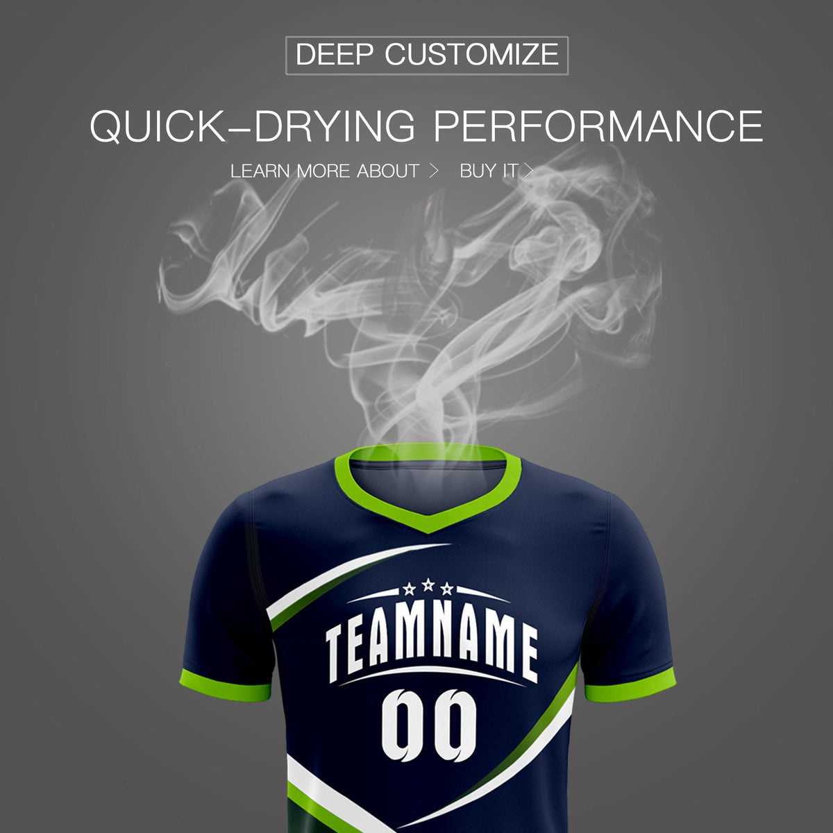 Custom Navy Neon Green Color Block Training Uniform For Men Soccer Sets Jersey