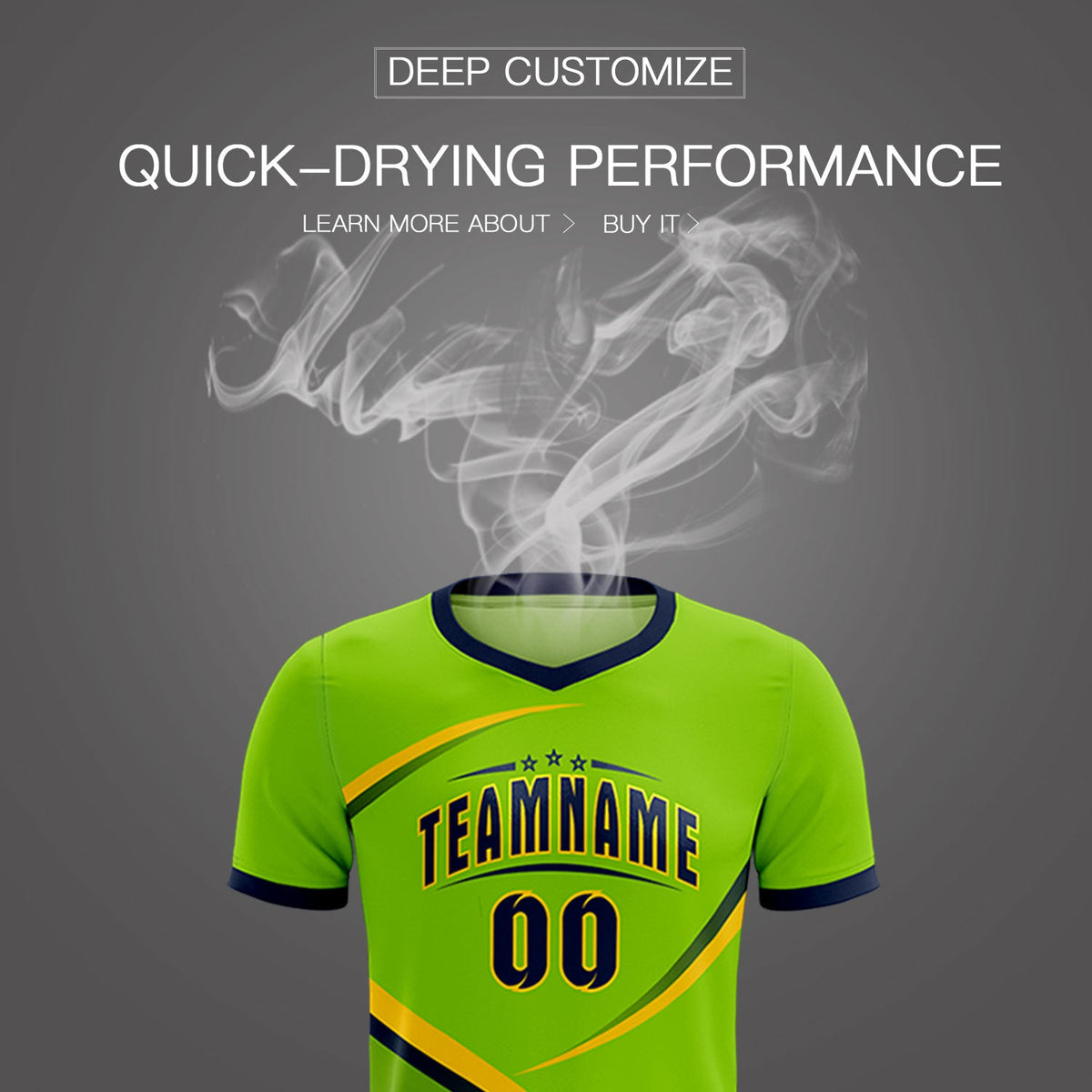 Custom Neon Green Navy Color Block Training Uniform For Men Soccer Sets Jersey