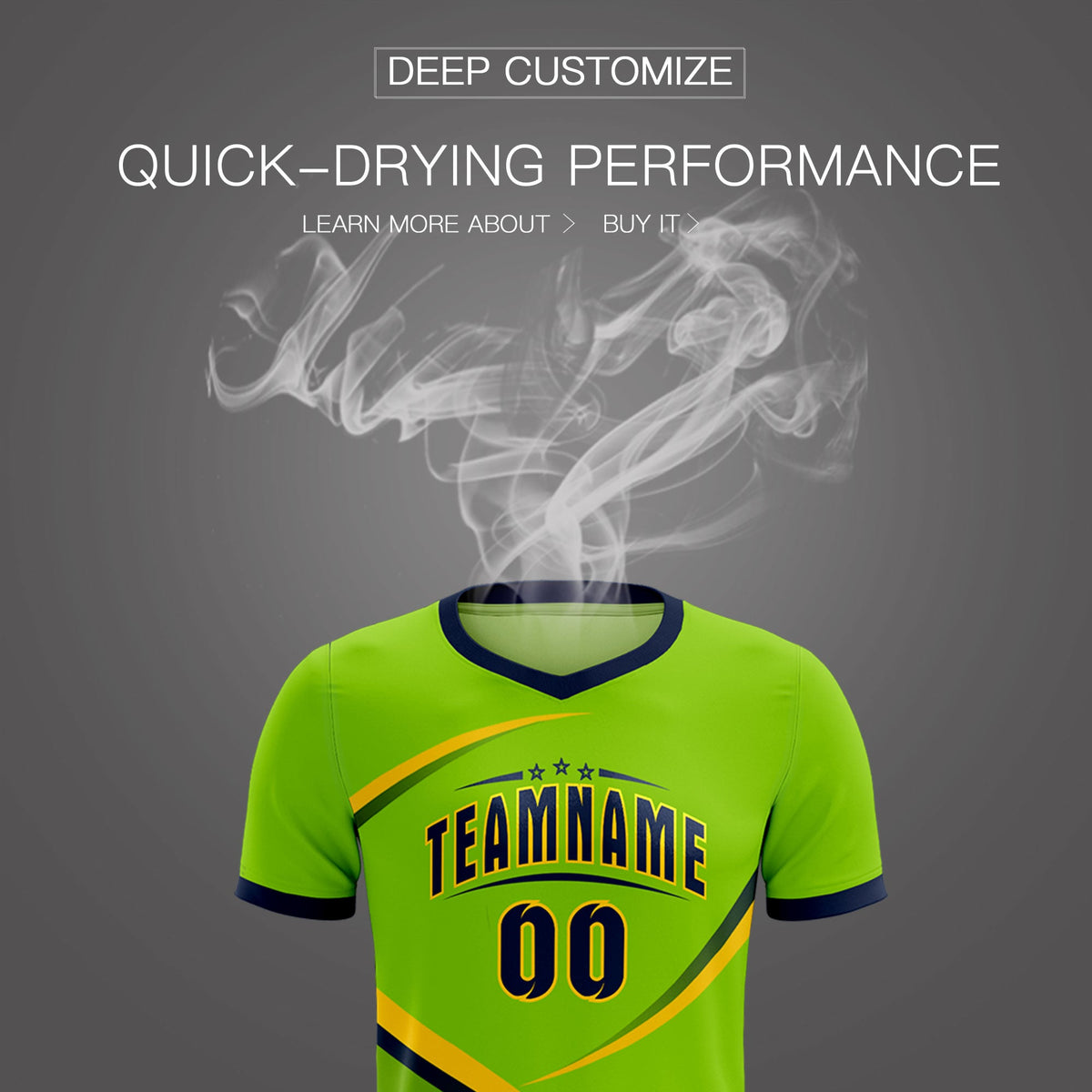 Custom Neon Green Navy Color Block Training Uniform For Men Soccer Sets Jersey