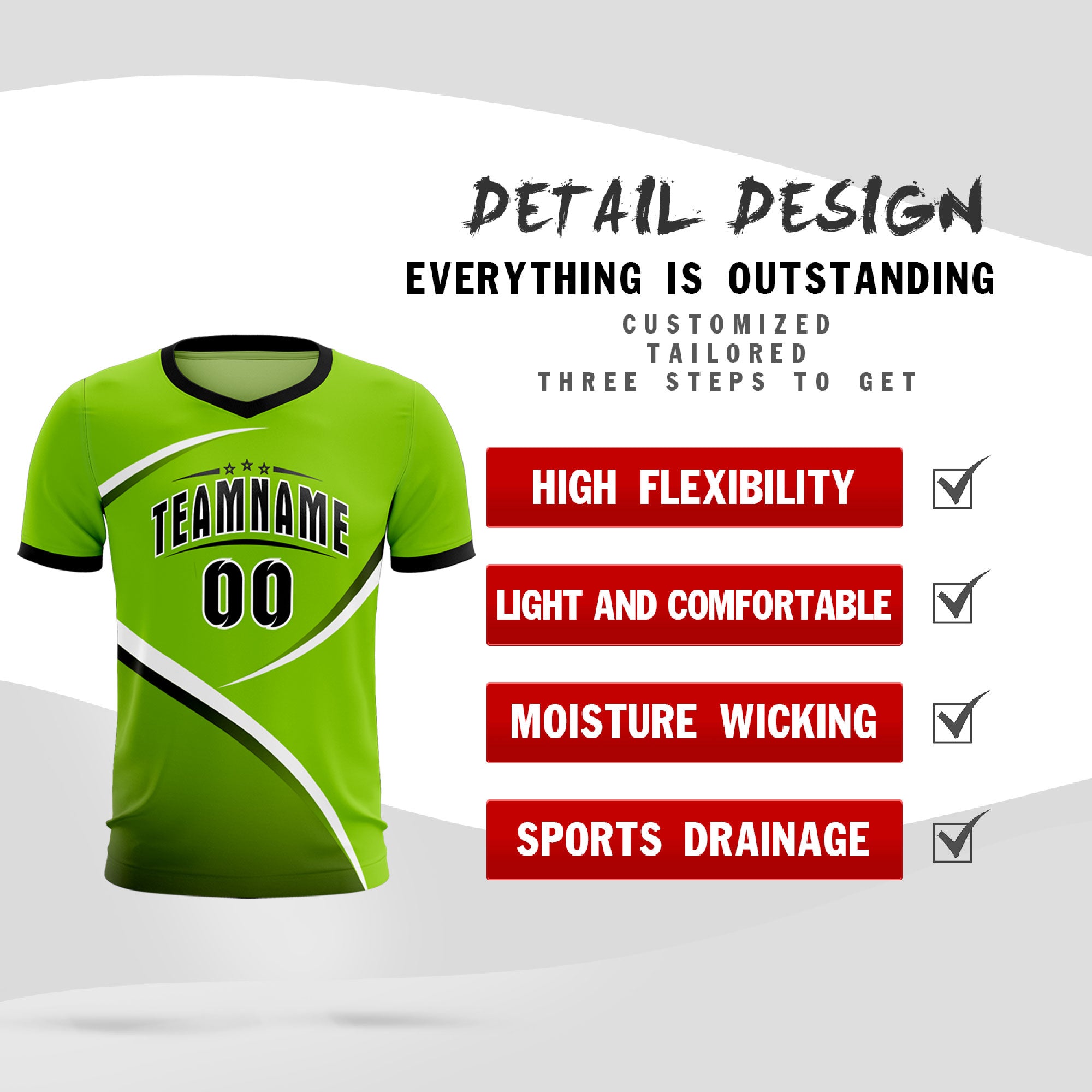 Custom Neon Green Black Color Block Training Uniform For Men Soccer Sets Jersey