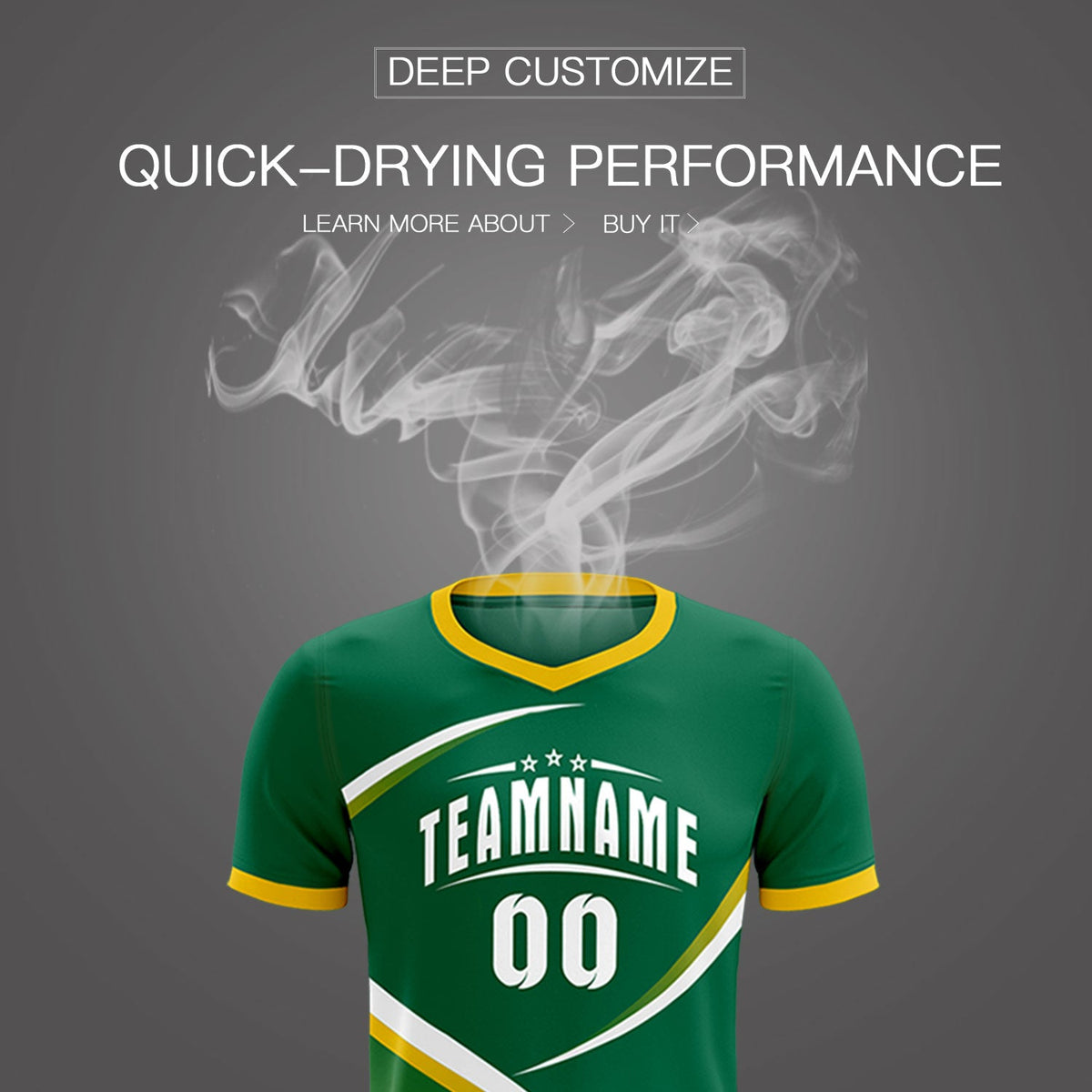 Custom Kelly Green Gold Color Block Training Uniform For Men Soccer Sets Jersey