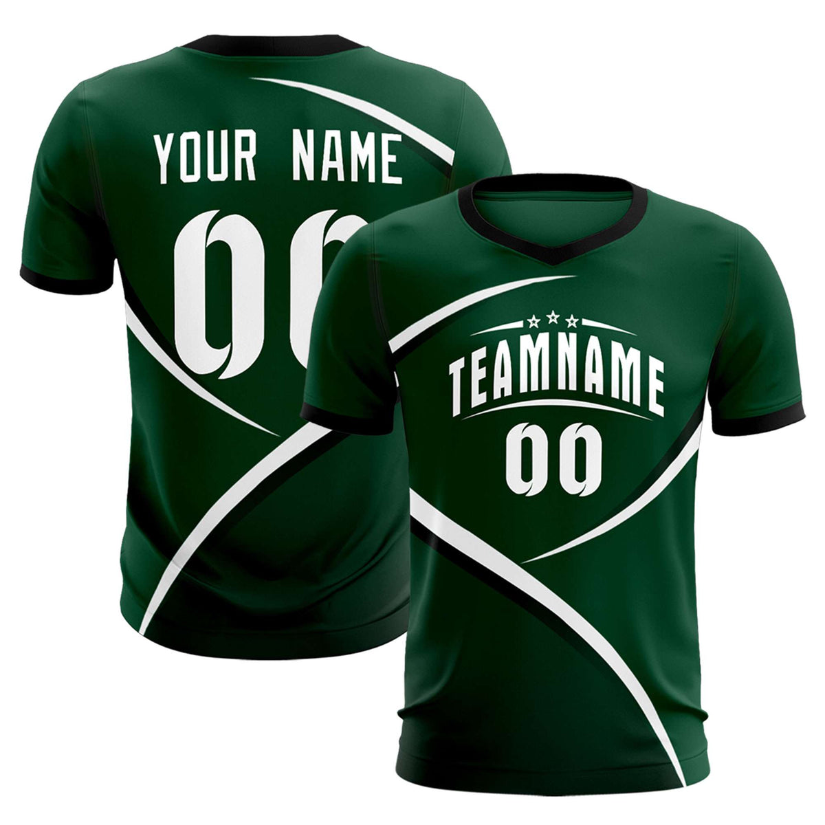 Custom Green Black Color Block Training Uniform For Men Soccer Sets Jersey