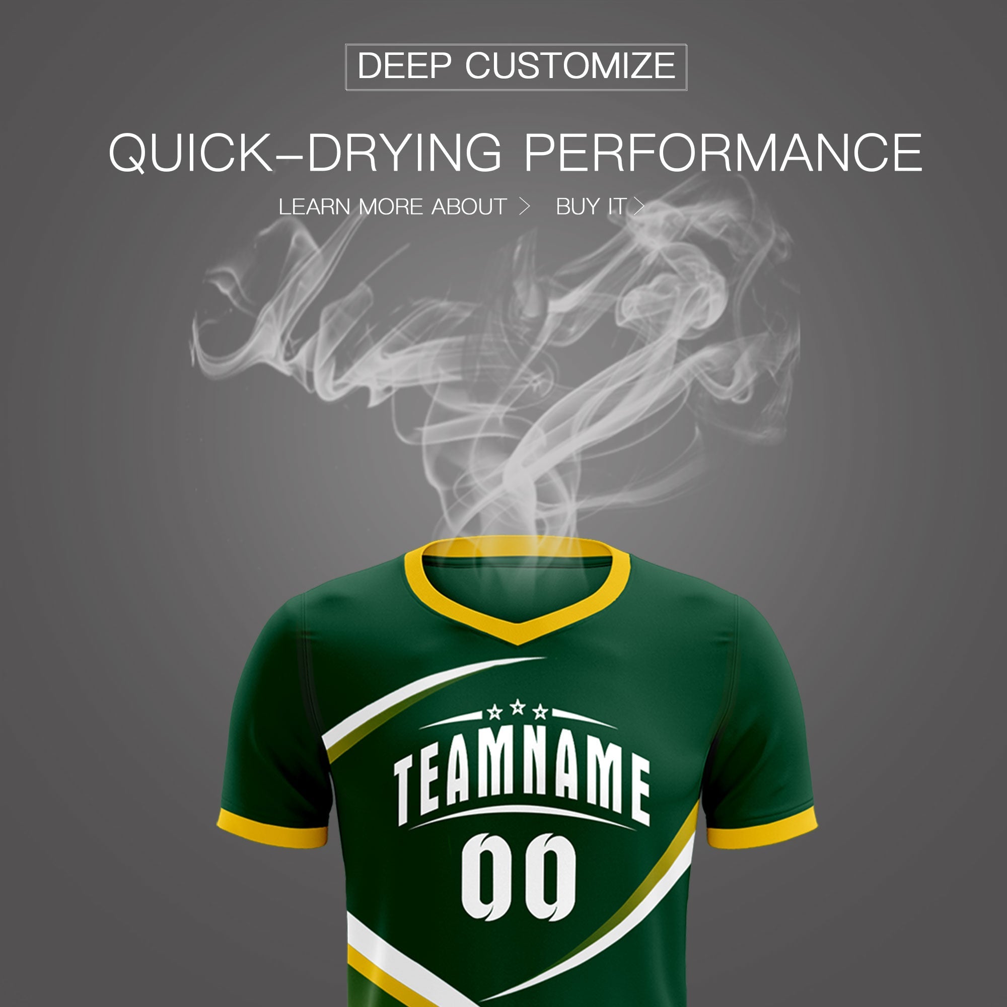 Custom Green Gold Color Block Training Uniform For Men Soccer Sets Jersey