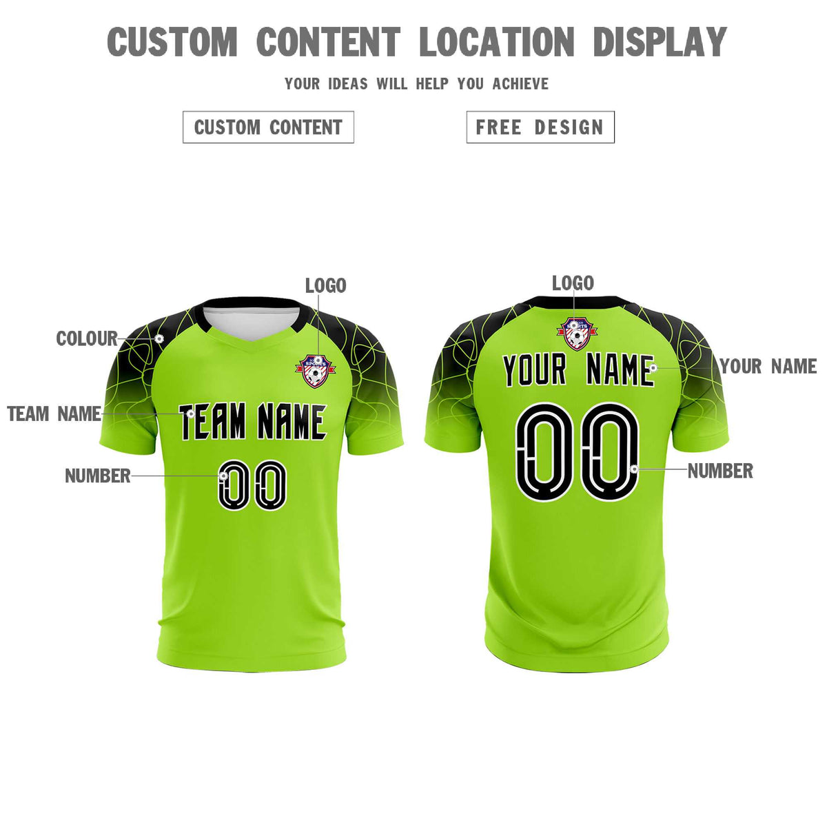 Custom Neon Green Classic Football Training Kit Jersey For Adults/Kids