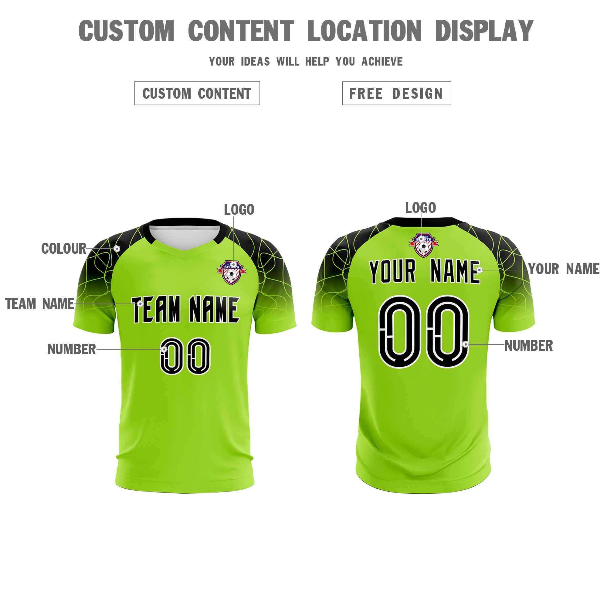 Custom Neon Green Classic Football Training Kit Jersey For Adults/Kids