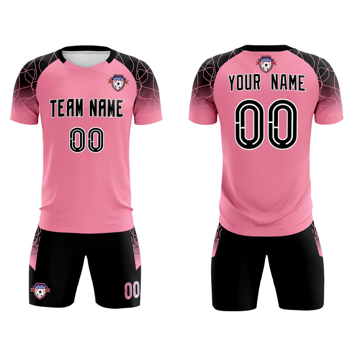 Custom Light Pink Classic Football Training Kit Jersey For Adults/Kids