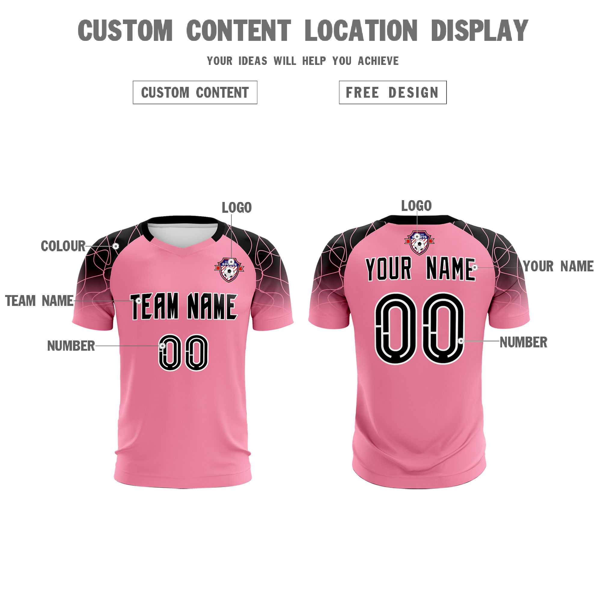 Custom Light Pink Classic Football Training Kit Jersey For Adults/Kids
