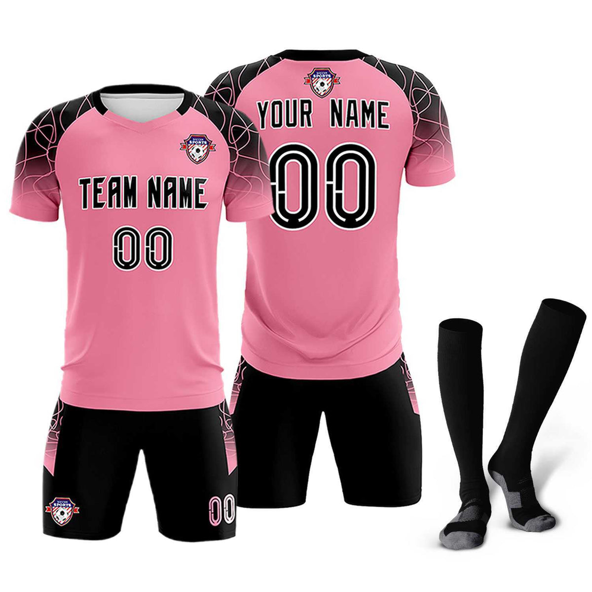 Custom Light Pink Classic Football Training Kit Jersey For Adults/Kids
