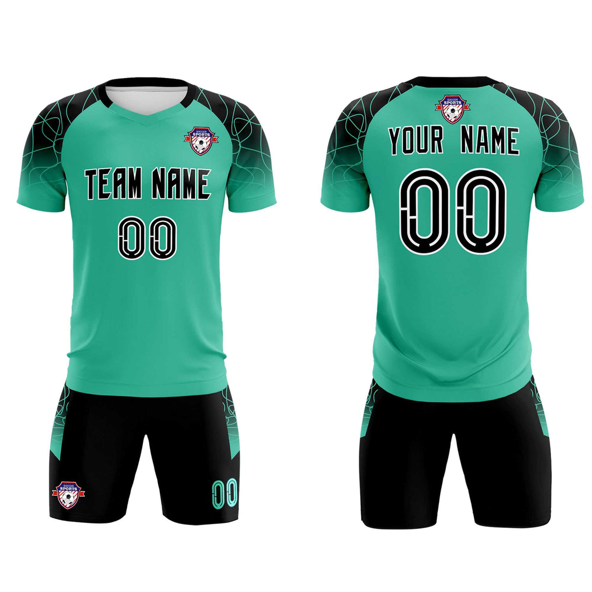 Custom Green Classic Football Training Kit Jersey For Adults/Kids
