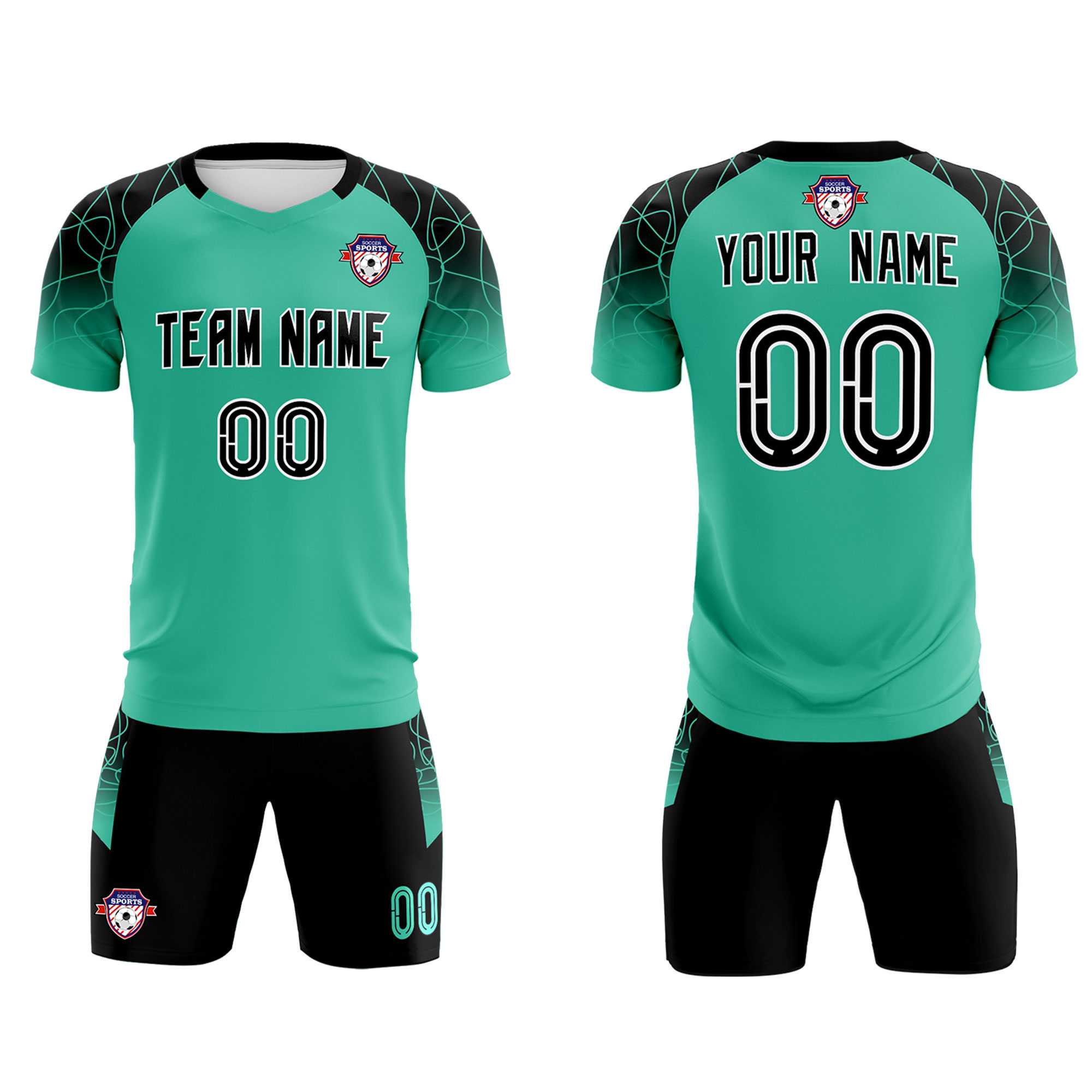 Custom Green Classic Football Training Kit Jersey For Adults/Kids