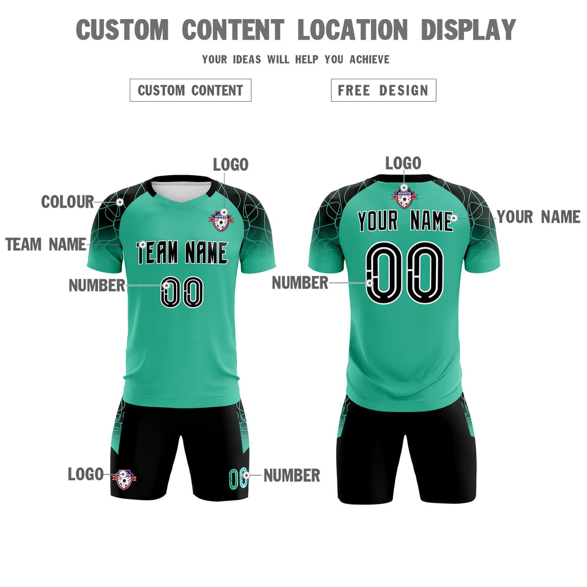 Custom Green Classic Football Training Kit Jersey For Adults/Kids