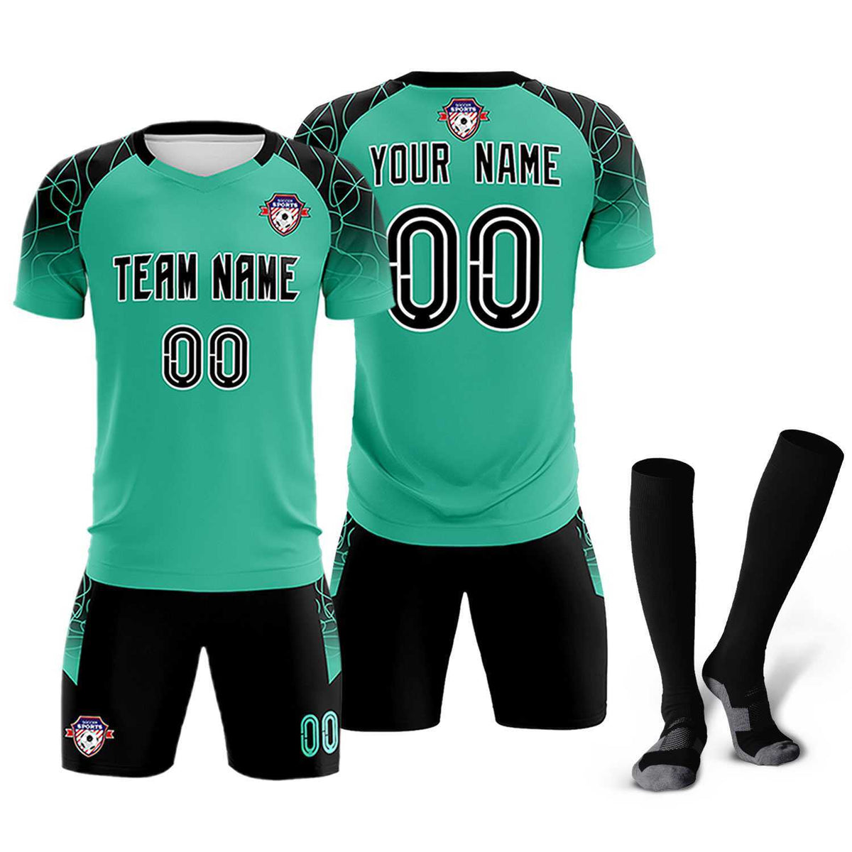Custom Green Classic Football Training Kit Jersey For Adults/Kids