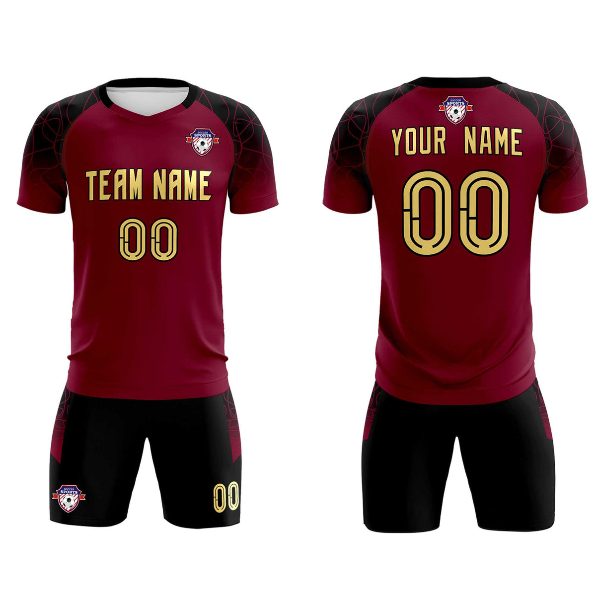 Custom Crimson Classic Football Training Kit Jersey For Adults/Kids