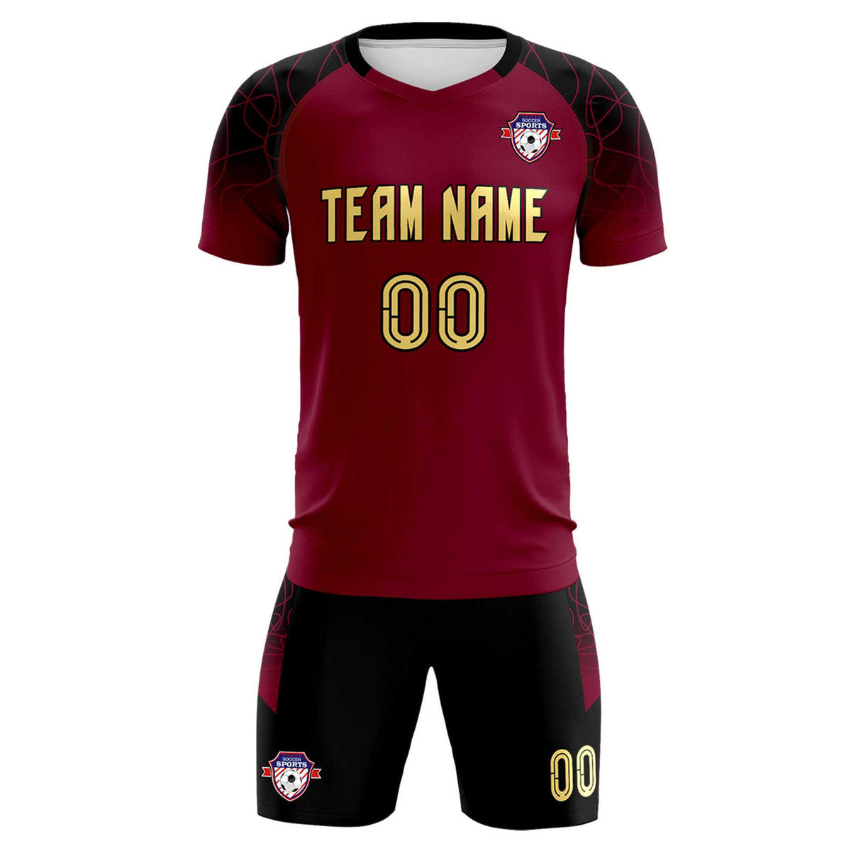Custom Crimson Classic Football Training Kit Jersey For Adults/Kids