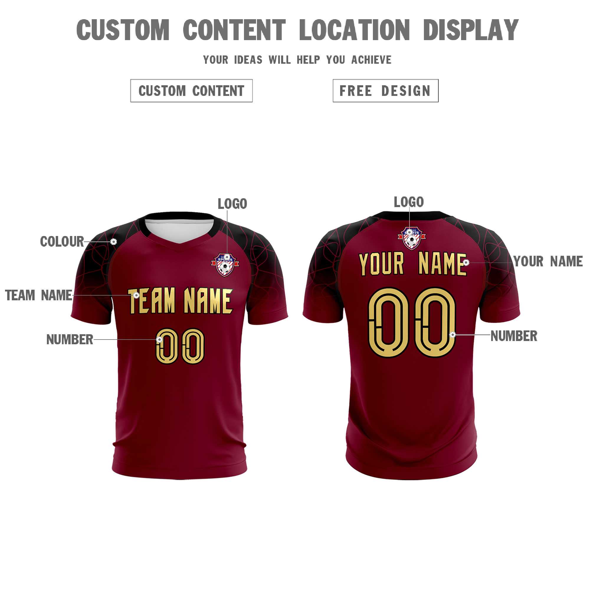 Custom Crimson Classic Football Training Kit Jersey For Adults/Kids
