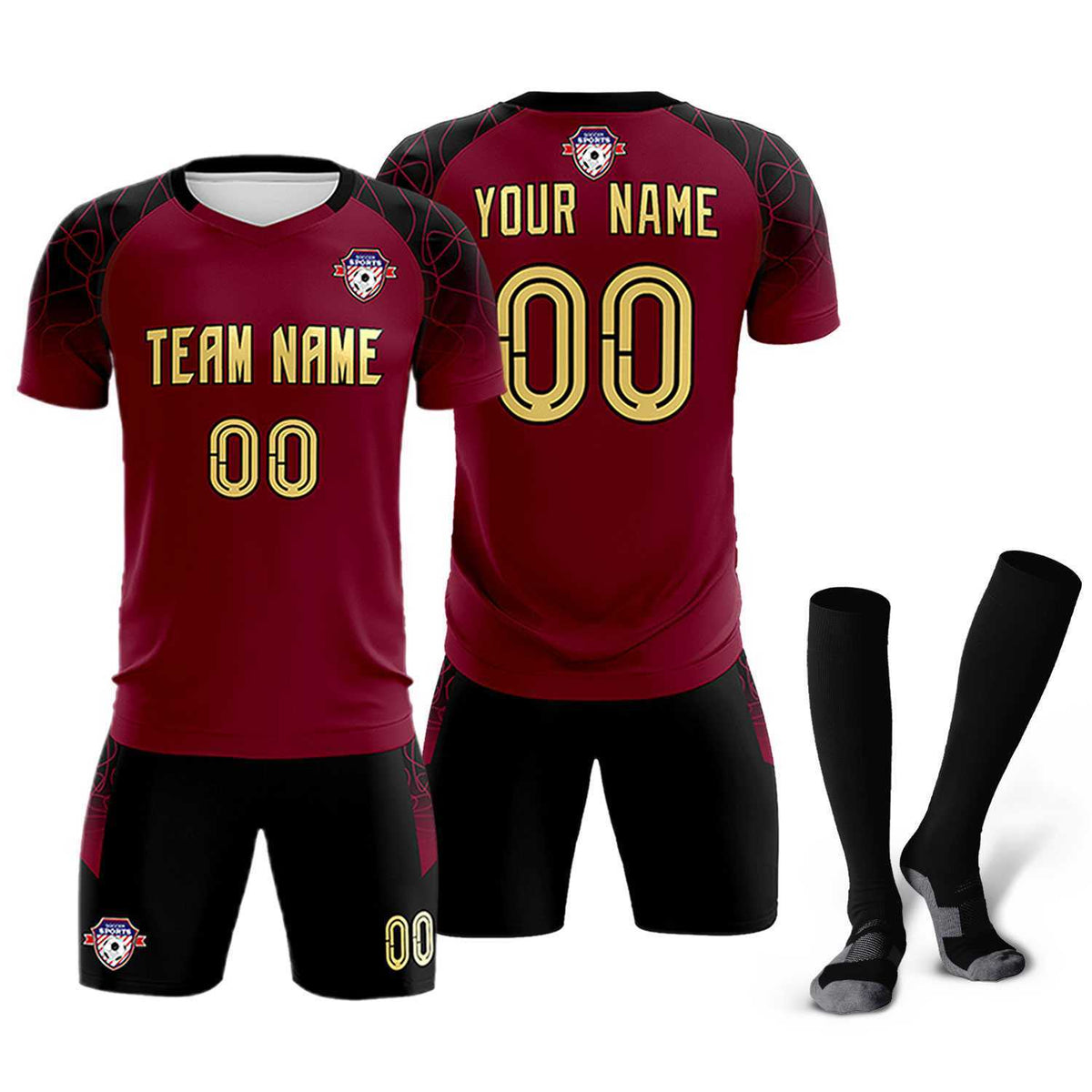 Custom Crimson Classic Football Training Kit Jersey For Adults/Kids