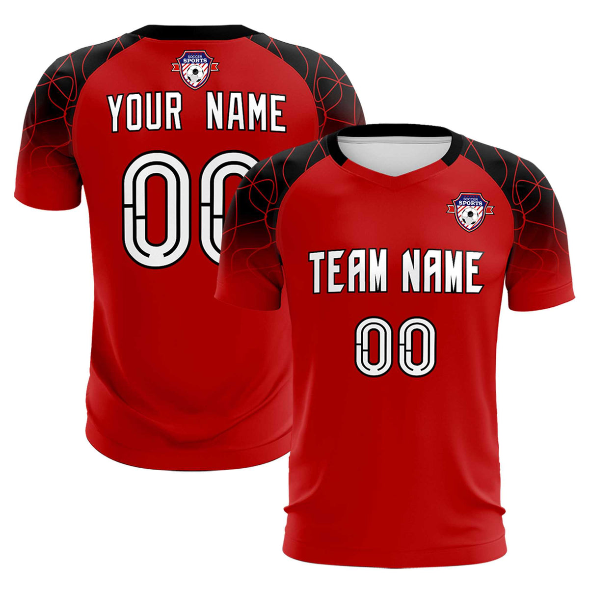 Custom Red Classic Football Training Kit Jersey For Adults/Kids