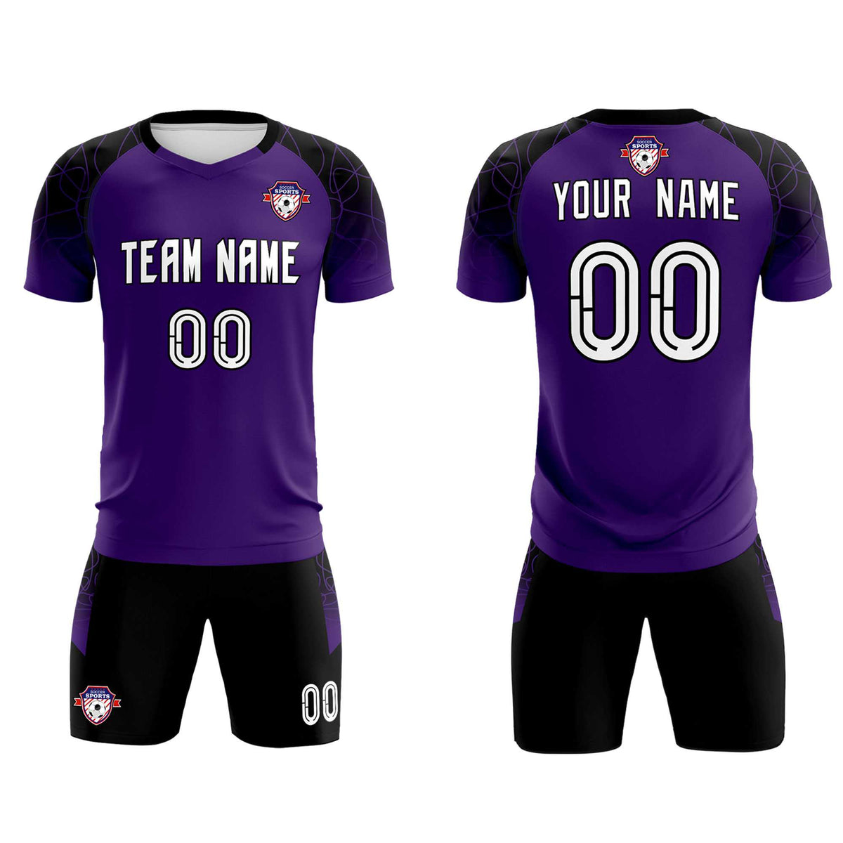 Custom Purple Classic Football Training Kit Jersey For Adults/Kids