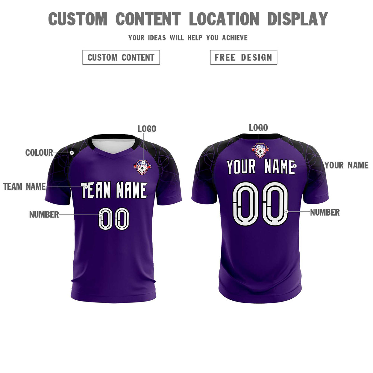 Custom Purple Classic Football Training Kit Jersey For Adults/Kids