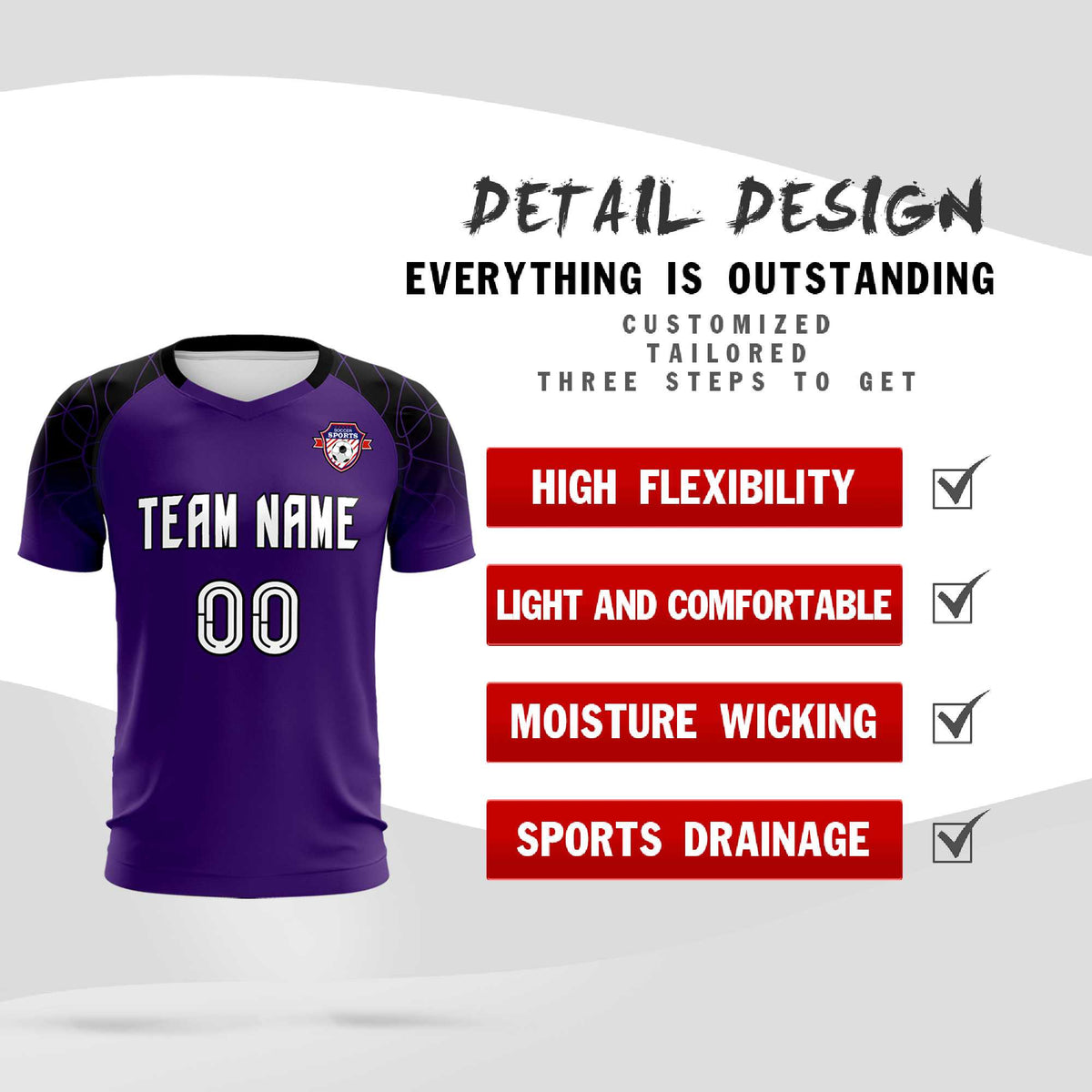 Custom Purple Classic Football Training Kit Jersey For Adults/Kids