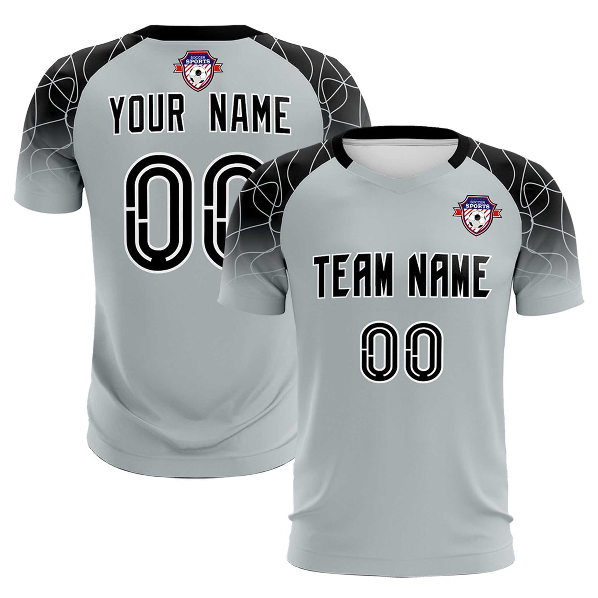 Custom Silver Classic Football Training Kit Jersey For Adults/Kids