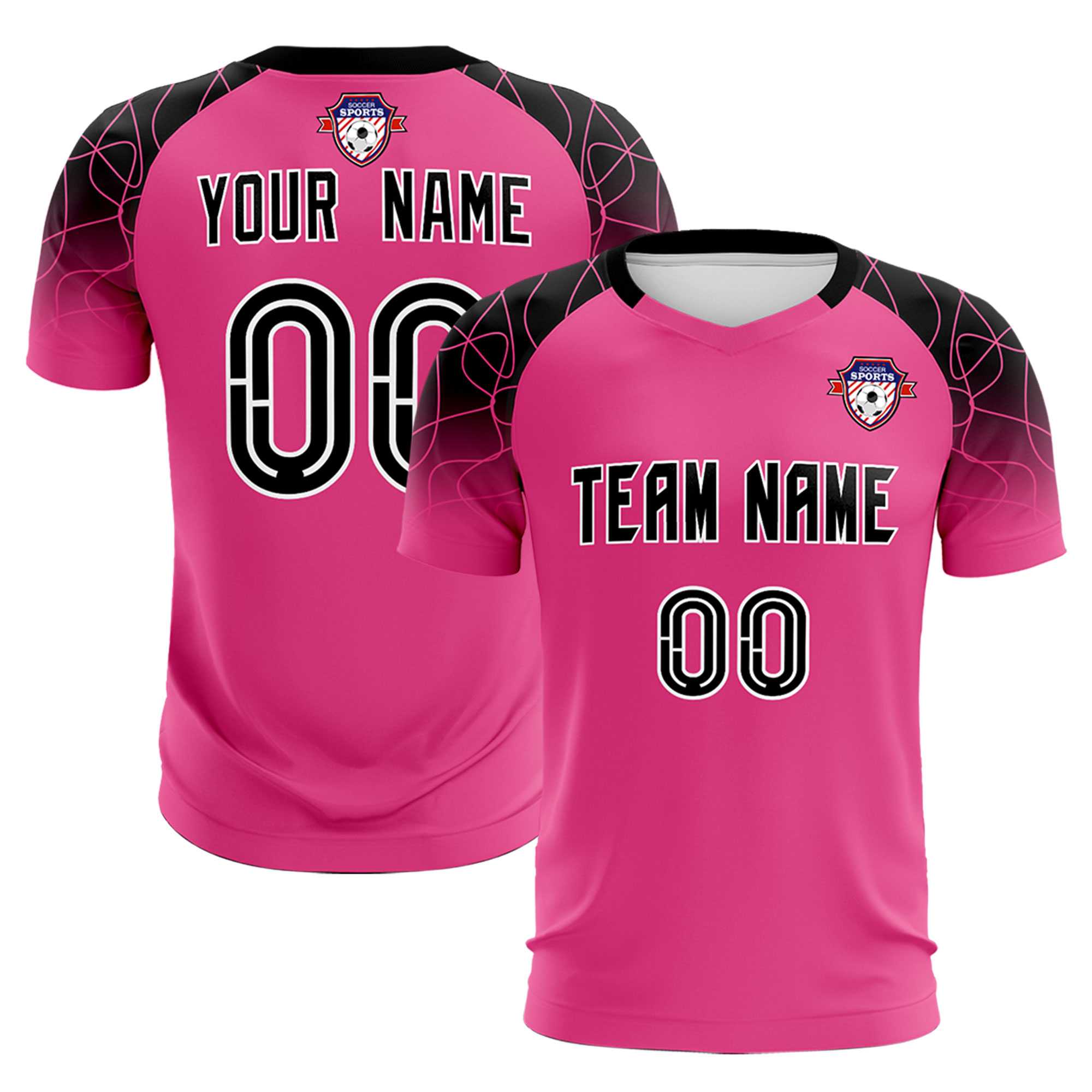 Custom Rose Red Classic Football Training Kit Jersey For Adults/Kids