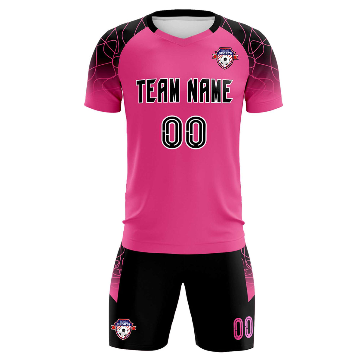 Custom Rose Red Classic Football Training Kit Jersey For Adults/Kids