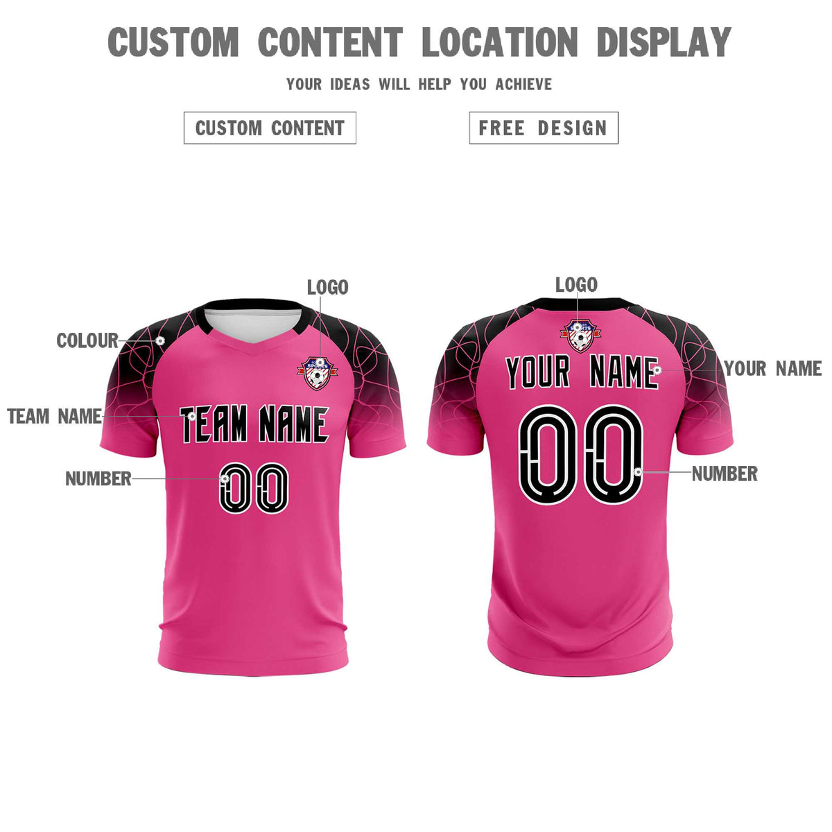 Custom Rose Red Classic Football Training Kit Jersey For Adults/Kids