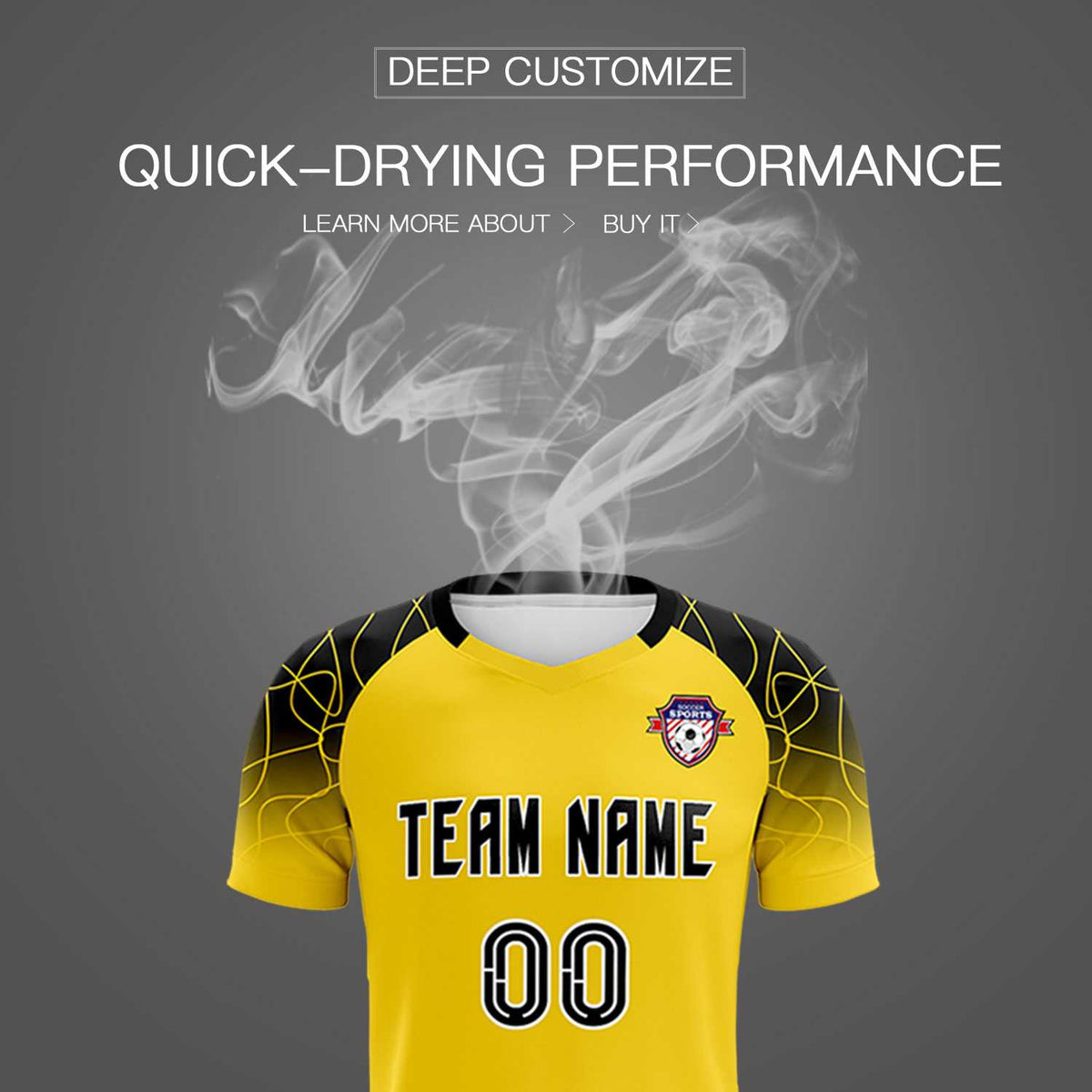 Custom Gold Classic Football Training Kit Jersey For Adults/Kids