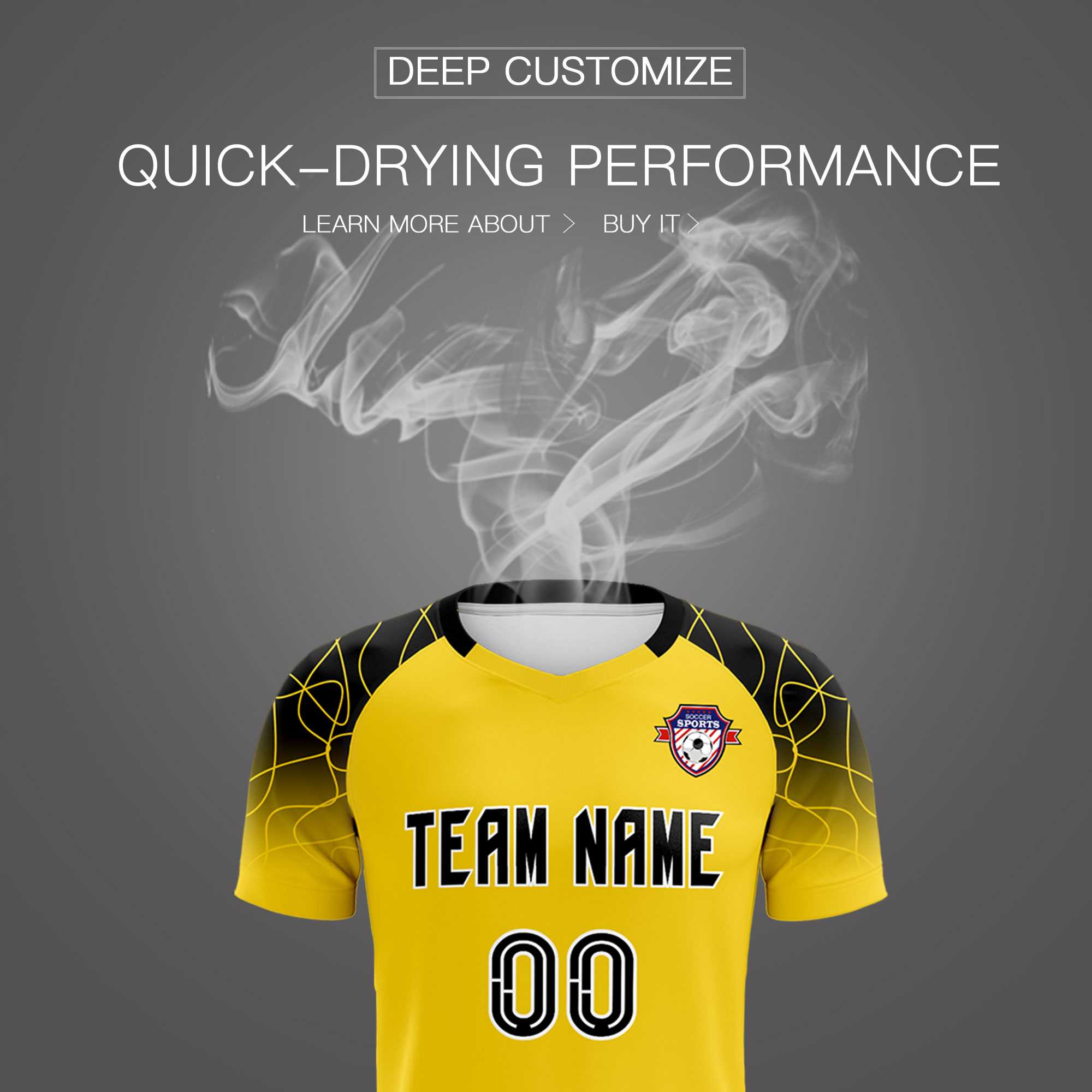 Custom Gold Classic Football Training Kit Jersey For Adults/Kids