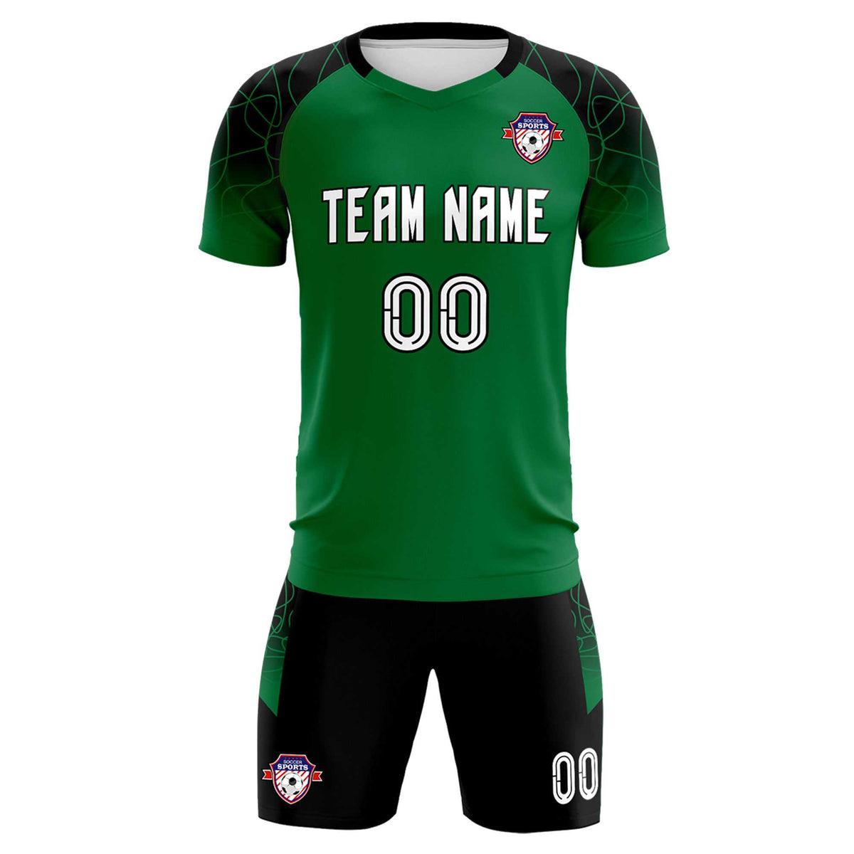 Custom Kelly Green Classic Football Training Kit Jersey For Adults/Kids
