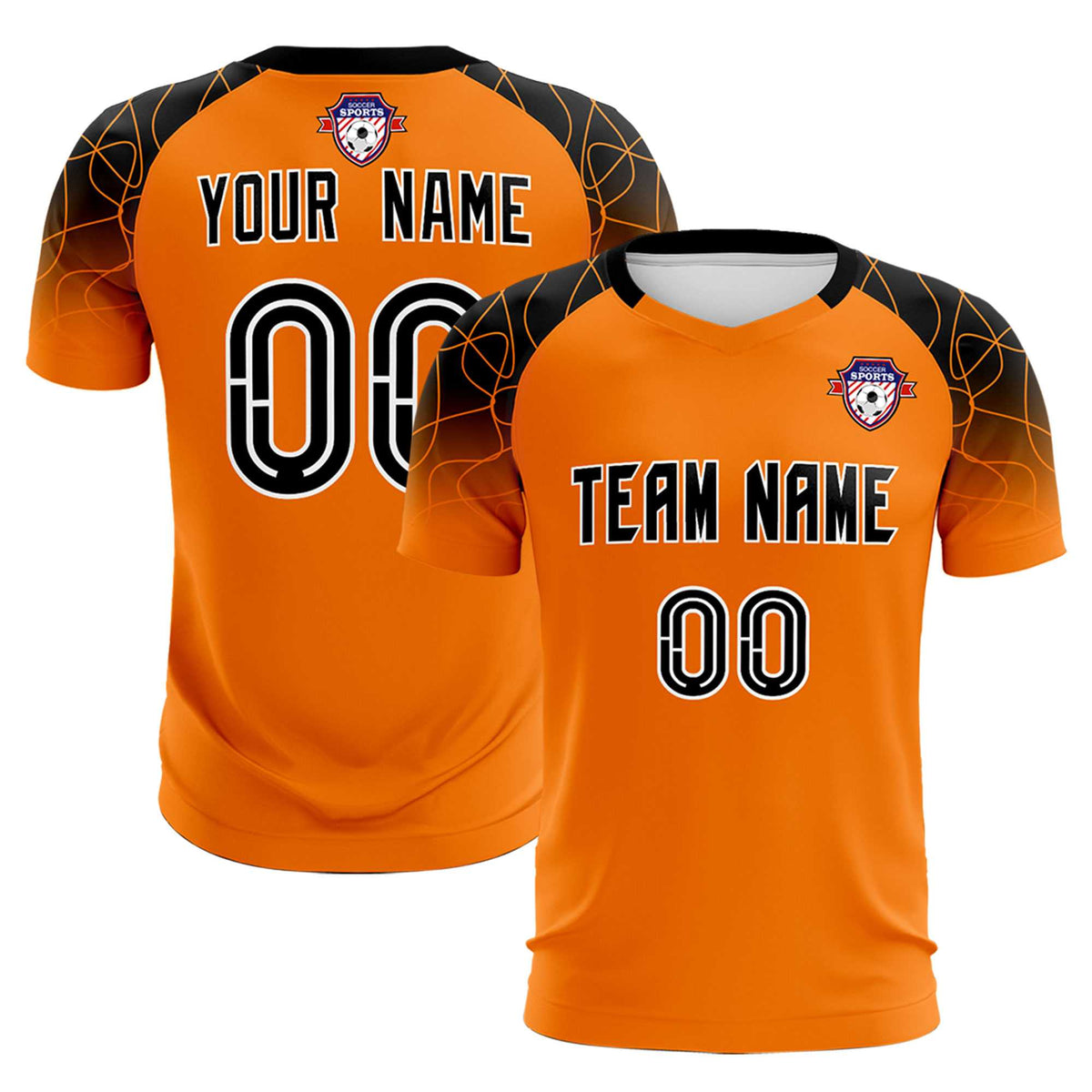 Custom Orange Classic Football Training Kit Jersey For Adults/Kids