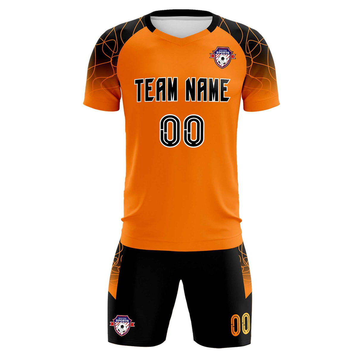 Custom Orange Classic Football Training Kit Jersey For Adults/Kids