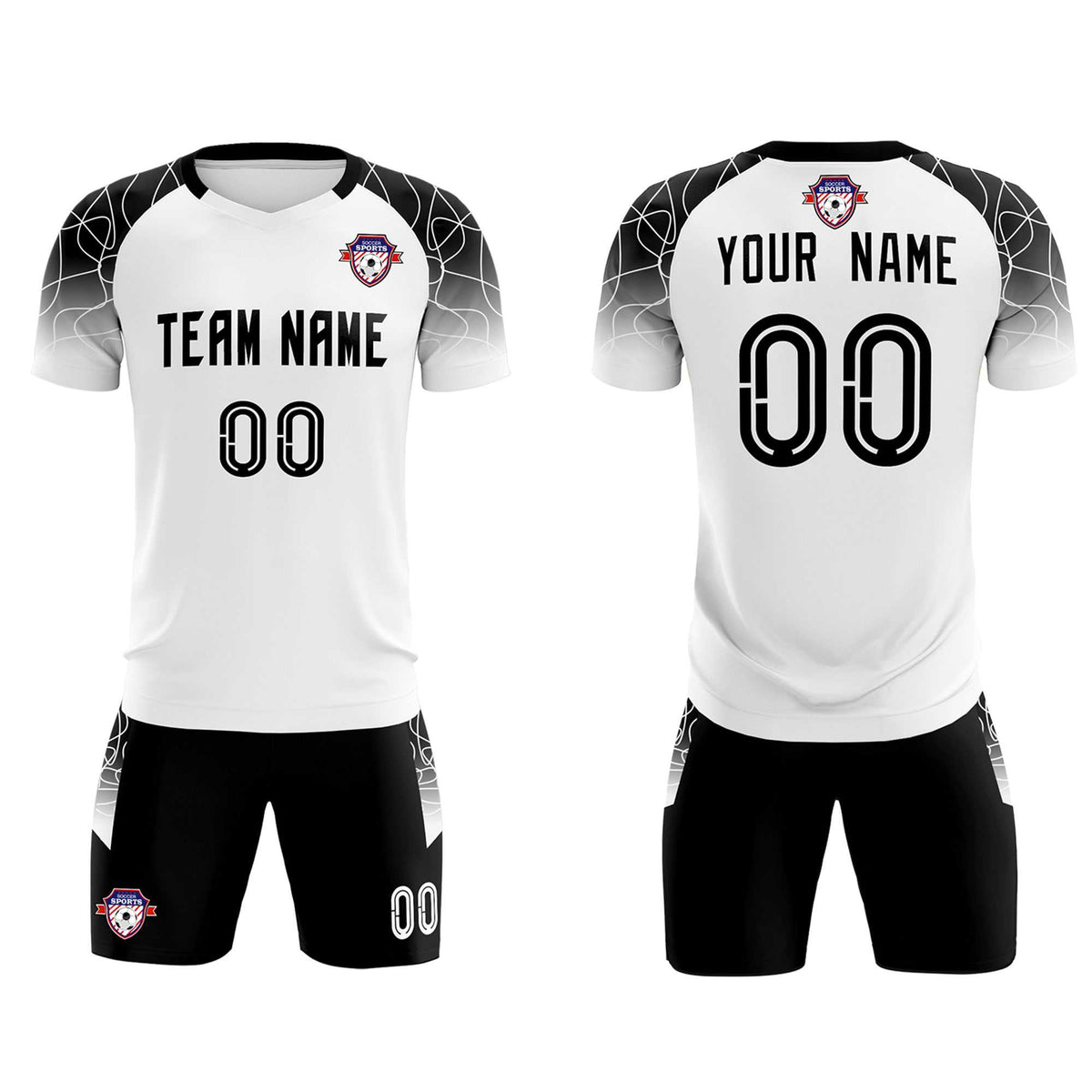 Custom White Classic Football Training Kit Jersey For Adults/Kids
