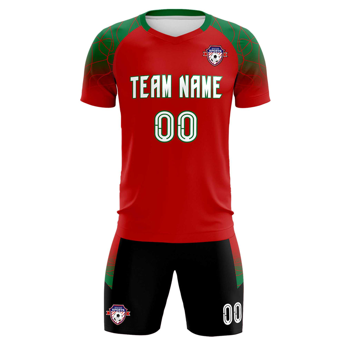 Custom Red Classic Football Training Kit Jersey For Adults/Kids